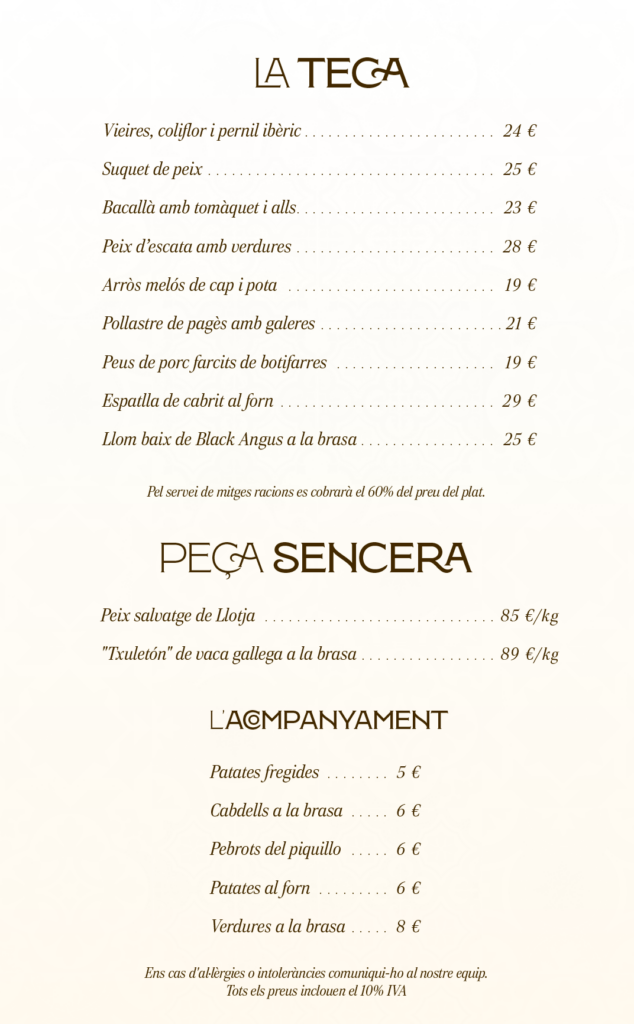 Carta Tramendu Restaurant ESTiu del 26 en català pàgina 2
