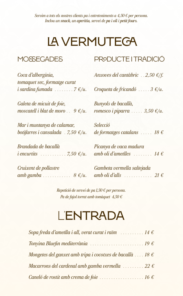 Carta Tramendu Restaurant ESTiu del 26 en català pàgina 1