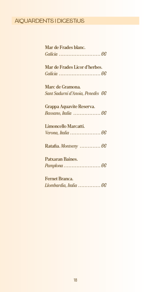 Carta de vins Tramendu Restaurant pag-18