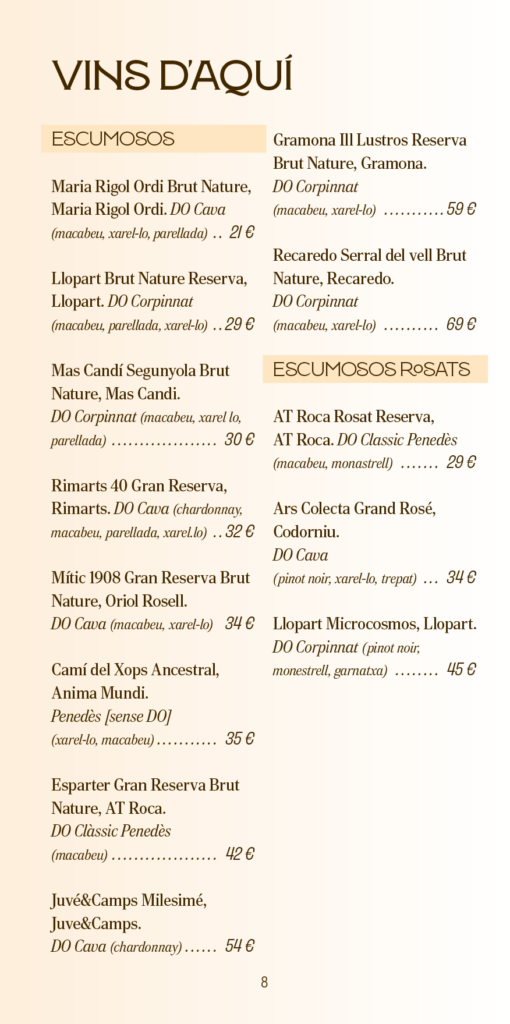Carta de vins Tramendu Restaurant pag-8