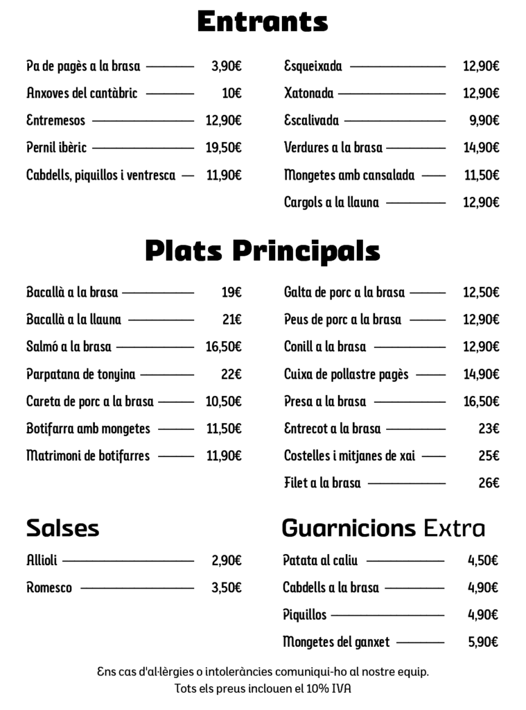Carta Braseria Tramendu